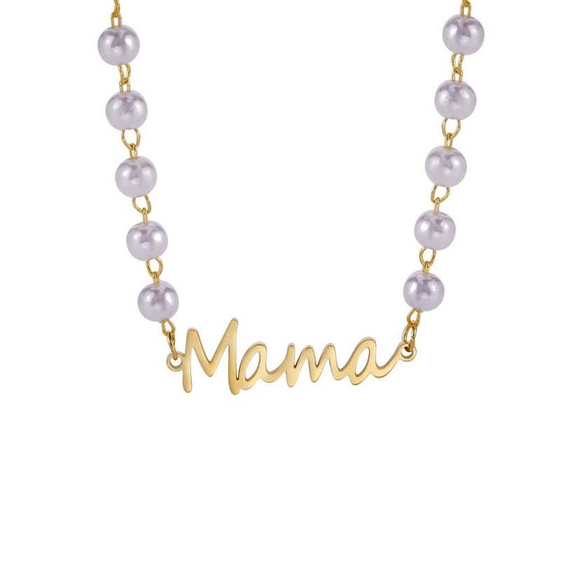 Gold Pearl Mama Necklace