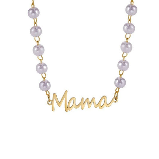 Gold Pearl Mama Necklace