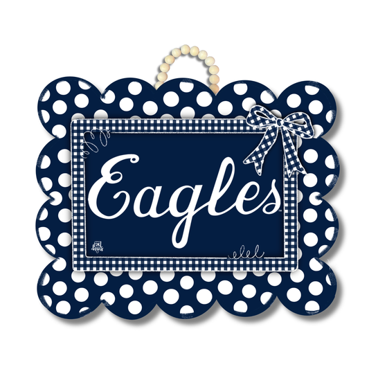 Eagles Navy Scallop Door Hanger