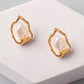 Gold Pearl Stud Earrings