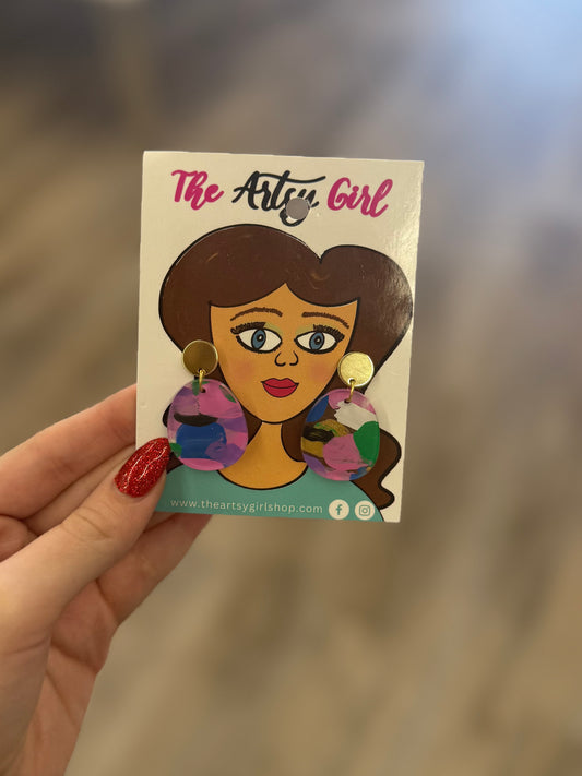 Small Painted Dangle Earrings - The Artsy Girl