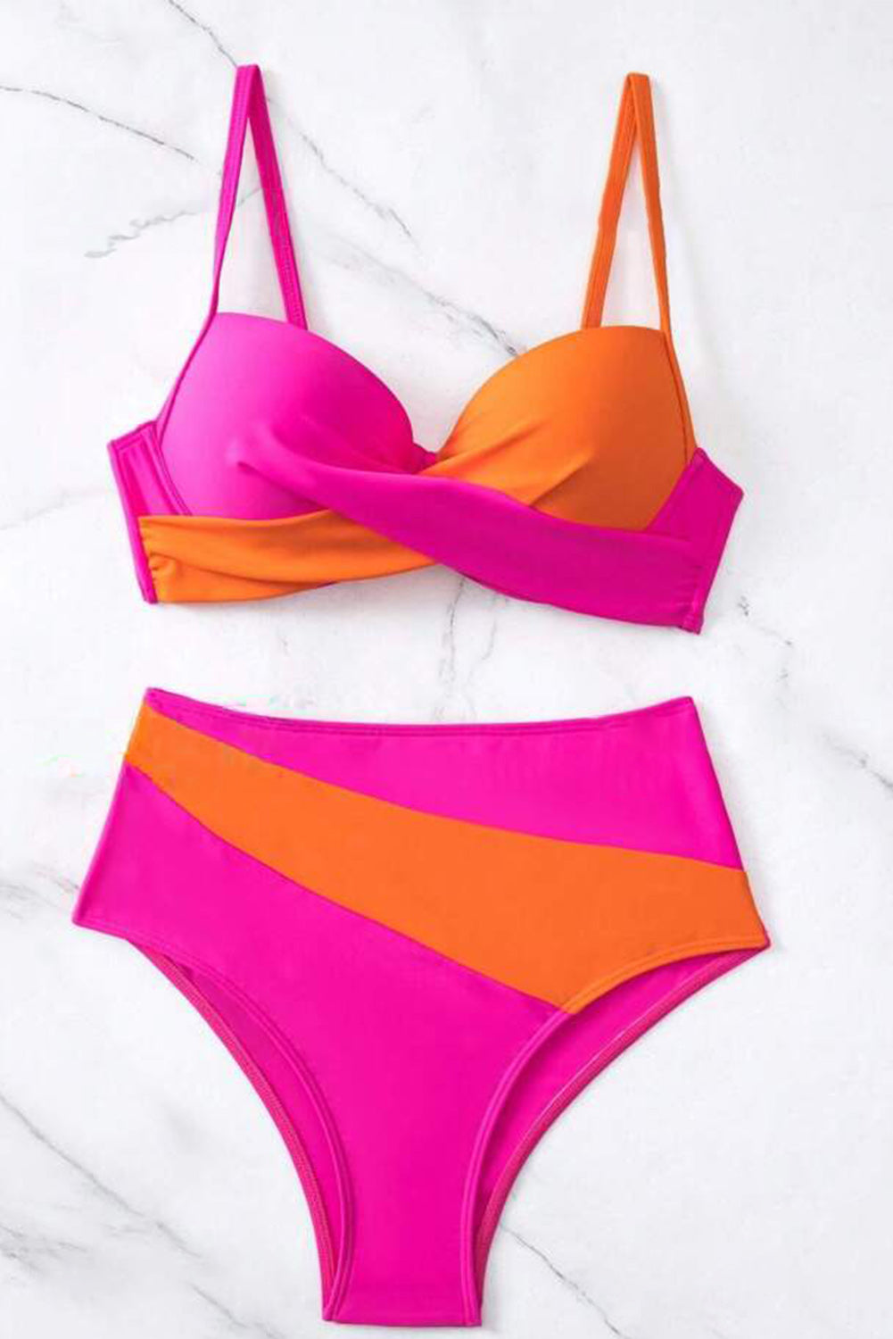 Pink & Orange Twist Bikini
