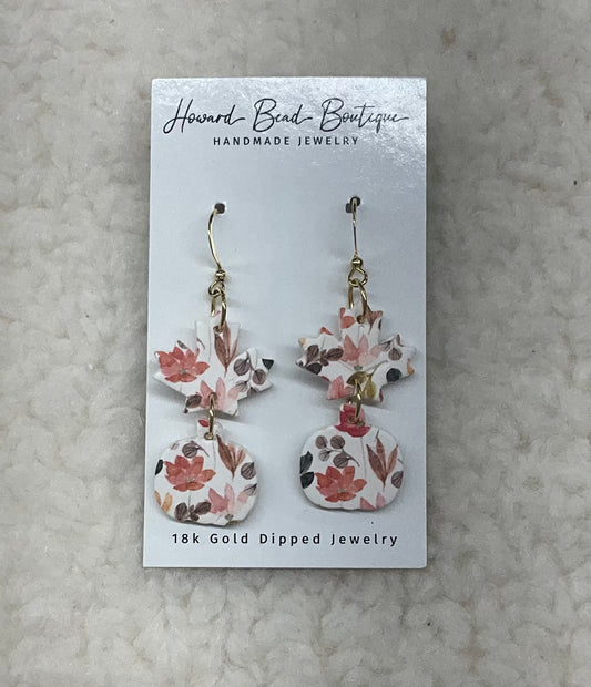 Pumpkin Leaf Floral Earrings