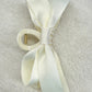 Cream Silk Ribbon Bow Claw Hairclip