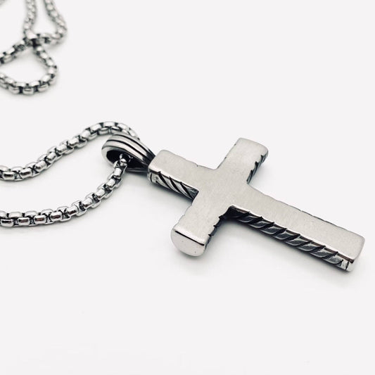 Men's Stainless Steel Cross Pendant Necklace