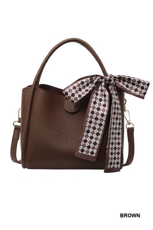 Brown Scarf Crossbody Tote Bag