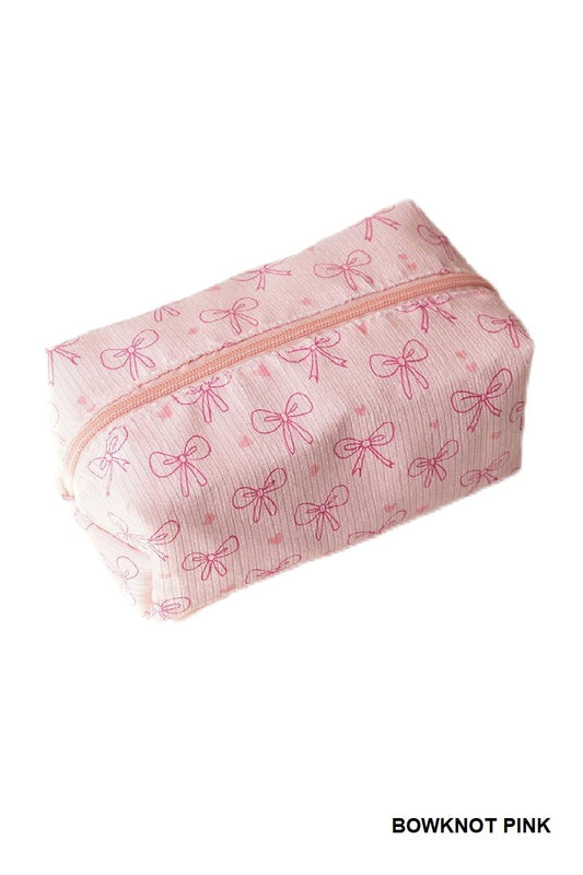 Pink Bow Cosmetic Bag