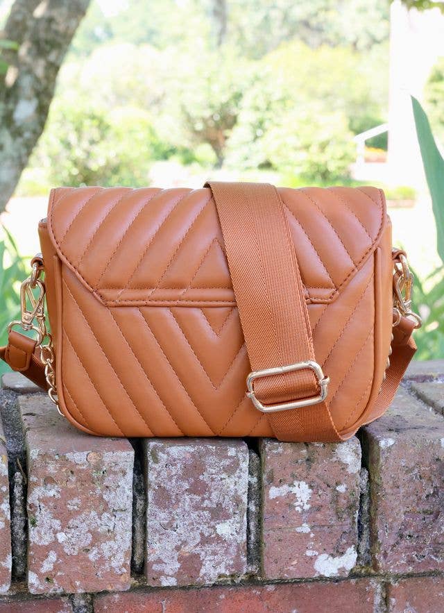 Camel Angela Quited Crossbody