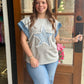 Denim Star Combo Top