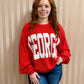 Red/White GA Comfy Oversize Graphic Sweatshirt
