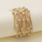 Gold & Silver Metallic Bead & Coil Bracelet Set
