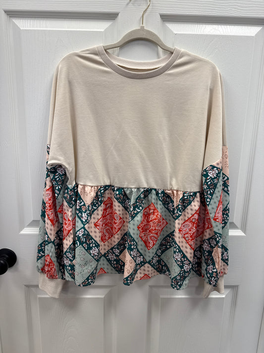 Paisley Patchwork Loose Fit Top