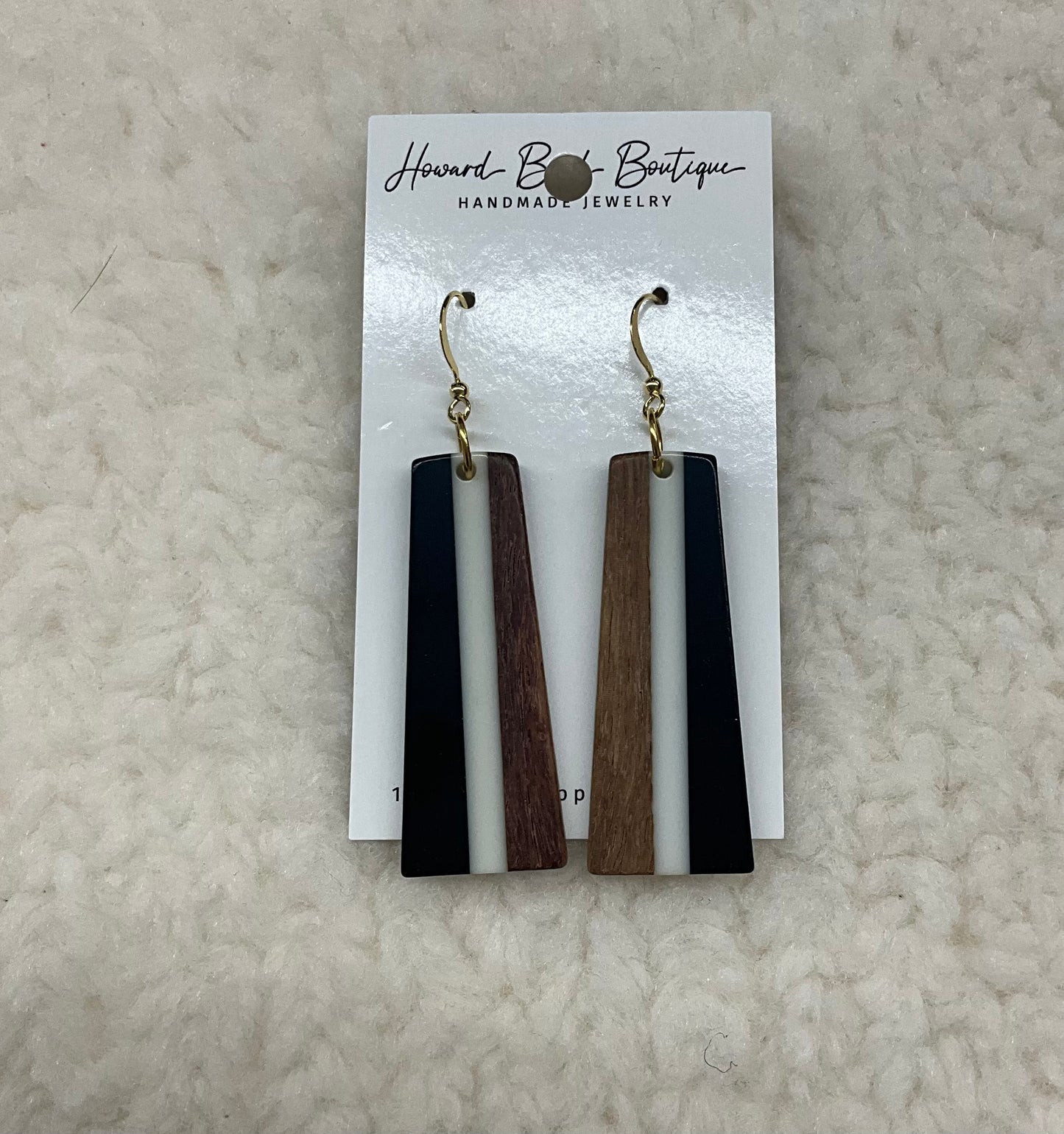 Black and Wood Earrings