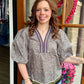Olive Patch Woven Print Top