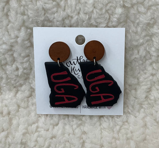 Black & Red Georgia Dangle Earrings