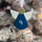 GS White & Metallic Blue Clay Angel Ornament