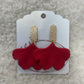 Red + Gold Ginkgo Leaf Earrings