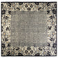 Black Vintage Floral Silky Square Scarf
