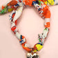 Orange Scarf Heart Charm Necklace