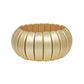 Matte Gold Large 1.5" Rounded Bar Metal Stretch Bracelet