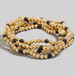 Black Mixed Stone And Metallic Beaded Bracelet Set