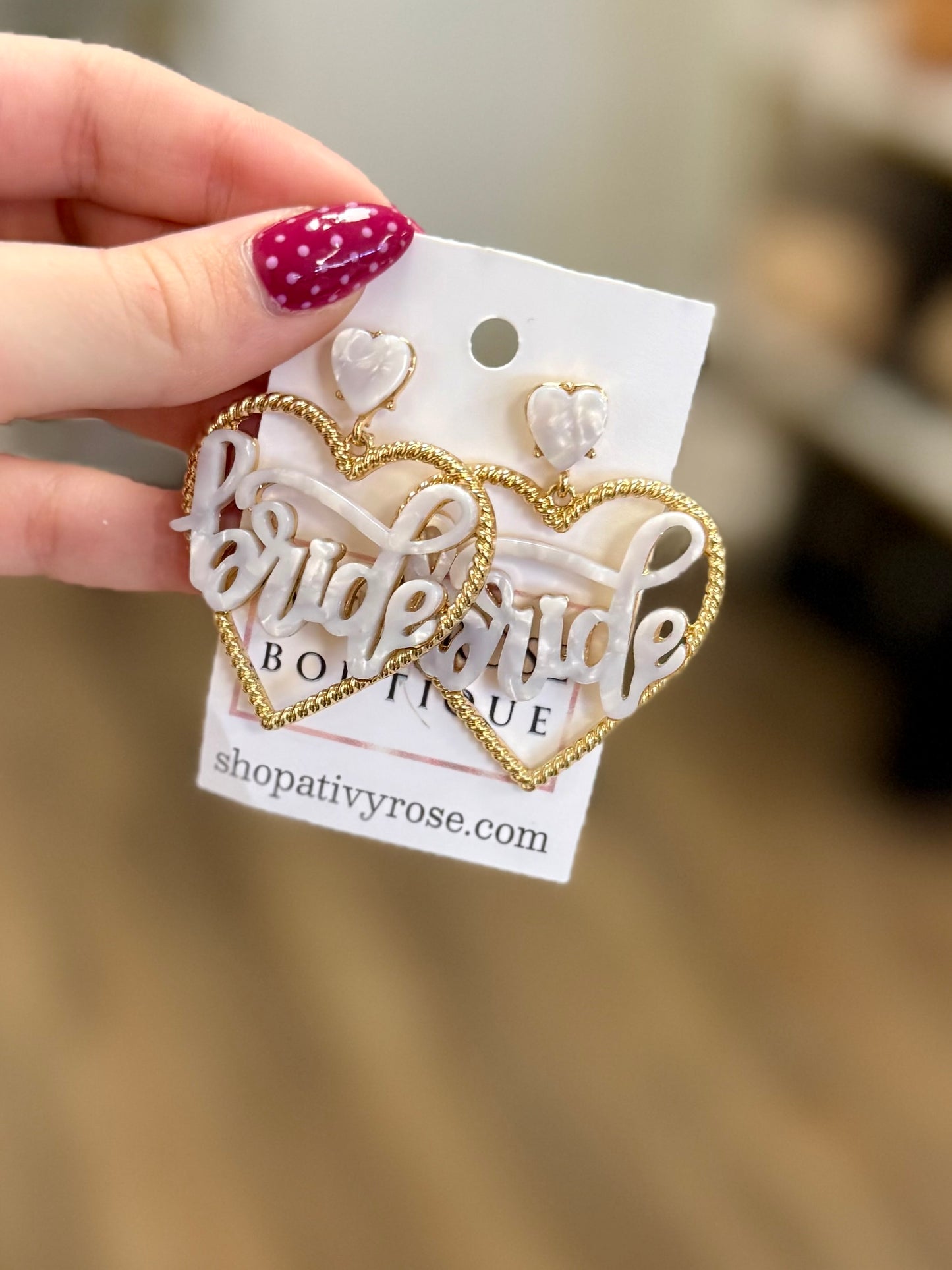 Bride Heart Earrings