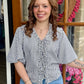 Navy & White Striped Tie Top