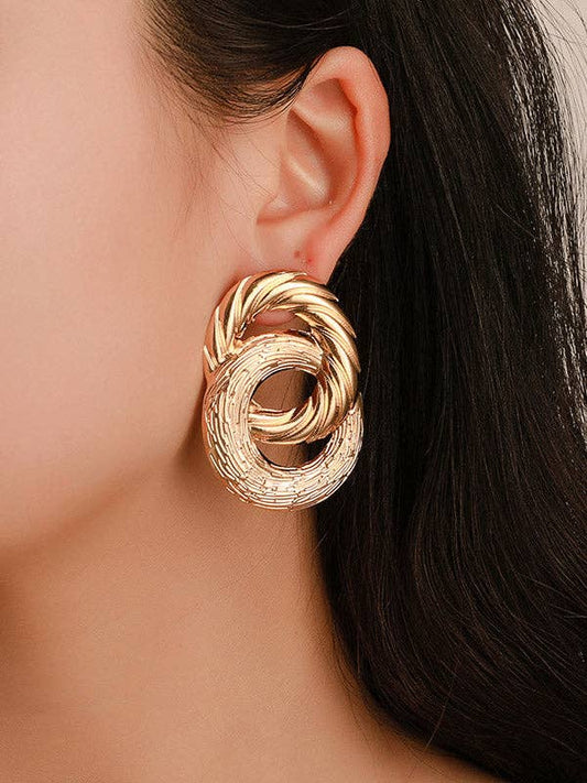 Gold Geometric Drop Earrings