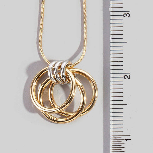 Multi Ring Charm Rope Chain Necklace