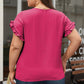 Plus Hot Pink Ruffle Top