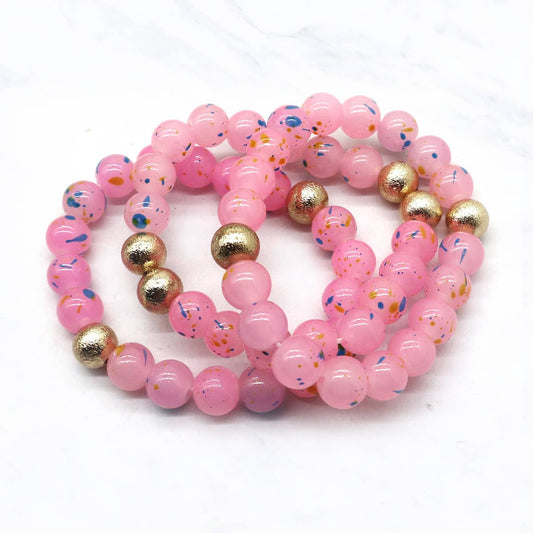 Multi Stretch Bracelet: Pink
