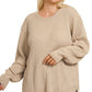 Plus Light Mocha Curved Hem Two-Tone Sweater