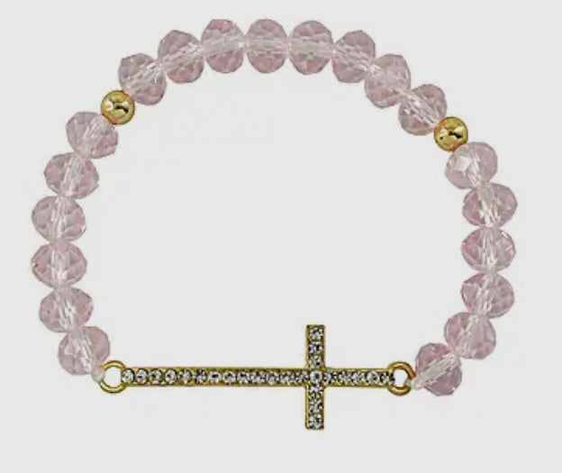 Pink Cross Bracelet