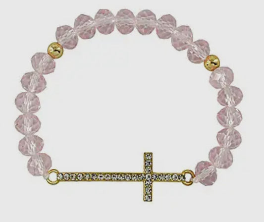 Pink Cross Bracelet