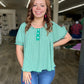 Green Stripe Scoop Neck Top