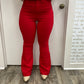 Ruby Red Hyperstretch High-Rise Flare Pants