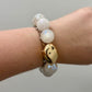 Pearl & Gold Iridescent Bead Bracelet
