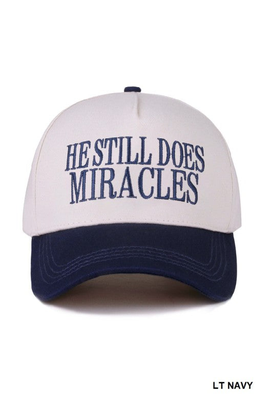 Light Navy He Still Does Miracles Cap