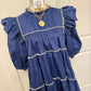 Navy Puff Sleeve Mini Dress