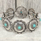 Western Turquoise Round Concho Stretch Bracelet