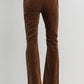 Brown Corduroy Pull On Flare Jeans