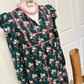 Hunter Green Ruffled Shoulder Floral Dress