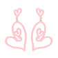 Pink Heart Cut Out Acrylic Earrings