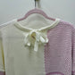 Lavender Colorblock Tie Back Sweater