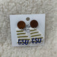 White Stripe GS Dangle Earrings