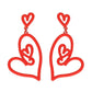 Red Heart Cut Out Acrylic Earrings