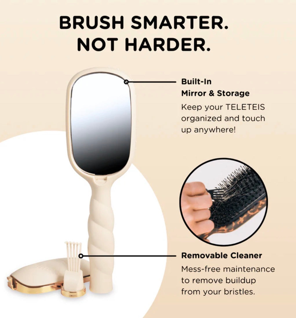TELETIES Tan Boar Bristle Hair Brush