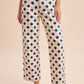 Navy Polka Dot Wide Straight Leg Pants