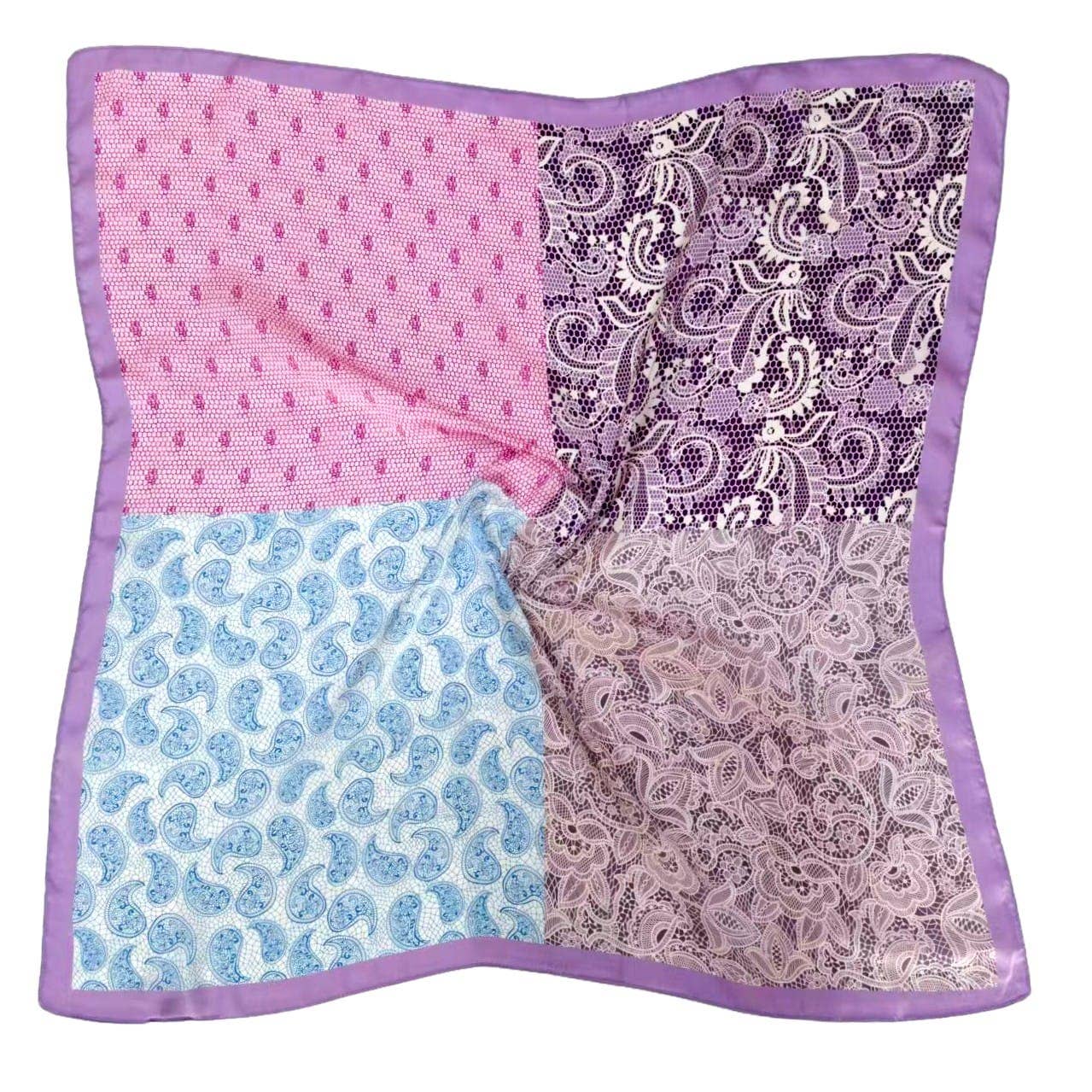 Lavender Paisley Print Square Scarf