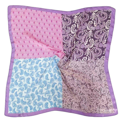 Lavender Paisley Print Square Scarf